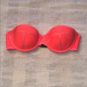 AUTHENTIC TRIANGL BUSTIER BIKINI TOP CORAL